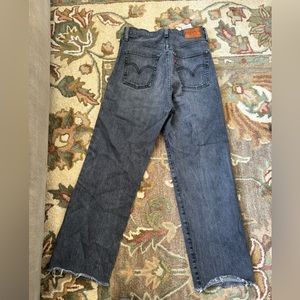 Levi’s Ribecage Straight Ankle Jean sz 26 faded Black Wash